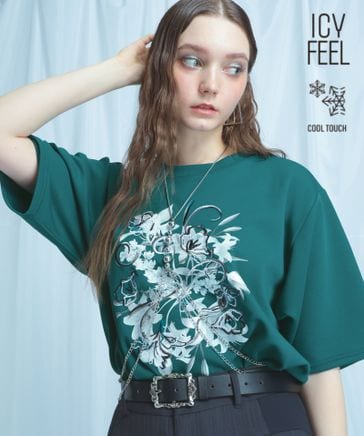 接触冷感/LADIES】アートフラワーシシュウTシャツ | [公式]ハレ（HARE
