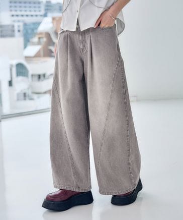 S/M 2サイズ展開/LADIES】クロスダブルアソートカコウデニムパンツ