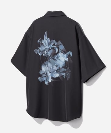 【圧巻バック刺繍】HARE ハレ 刺繍シャツジャケット 虎 薔薇 緑×黒 F フラワーコラージュバックプリントシャツ | [公式]ハレ（HARE）通販