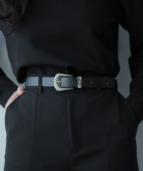 HARE 【LADIES】レザーウエスタンベルト ブラック FREE ウィメンズグッズ ハレ 855800 and ST アンドエスティ(旧ドットエスティ) HARE 【LADIES】レザーウエスタンベルト ブラック FREE ウィメンズグッズ ハレ 855800 and ST アンドエスティ(旧ドットエスティ)