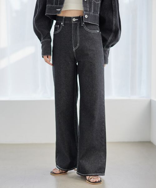 デニムワイドパンツ 公式 ヘザー Heather 通販