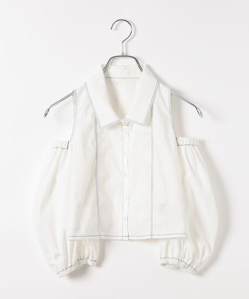 Heather 【WEB限定価格】ショルダーカットブラウス(半袖) オフホワイト FREE ウィメンズインナー ヘザー 137225 and ST アンドエスティ(旧ドットエスティ) Heather 【WEB限定価格】ショルダーカットブラウス(半袖) オフホワイト FREE ウィメンズインナー ヘザー 137225 and ST アンドエスティ(旧ドットエスティ)