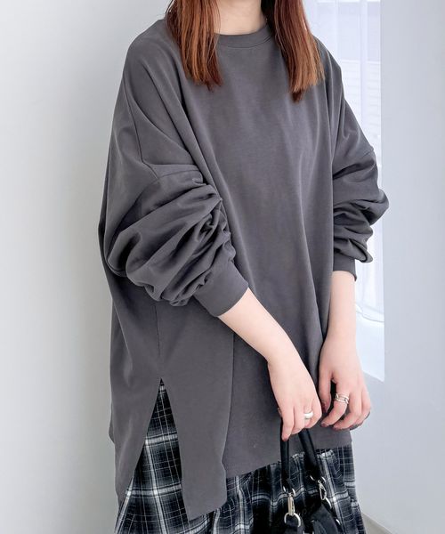 Heather 【WEB限定】スーパーBIGシルエットロンT チャコールグレー FREE ウィメンズインナー ヘザー 143365 and ST アンドエスティ(旧ドットエスティ) Heather 【WEB限定】スーパーBIGシルエットロンT チャコールグレー FREE ウィメンズインナー ヘザー 143365 and ST アンドエスティ(旧ドットエスティ)