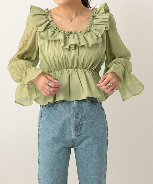 バック開きリボンブラウス 公式 ヘザー Heather 通販 バック開きリボンブラウス 公式 ヘザー Heather 通販