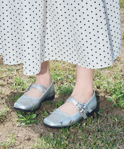 Heather リボンバレエシューズ ライトグレー M ウィメンズグッズ ヘザー 290322 and ST アンドエスティ(旧ドットエスティ) Heather リボンバレエシューズ ライトグレー M ウィメンズグッズ ヘザー 290322 and ST アンドエスティ(旧ドットエスティ)