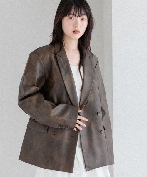 フェイクレザーテーラードジャケット | [公式]ヘザー（Heather）通販