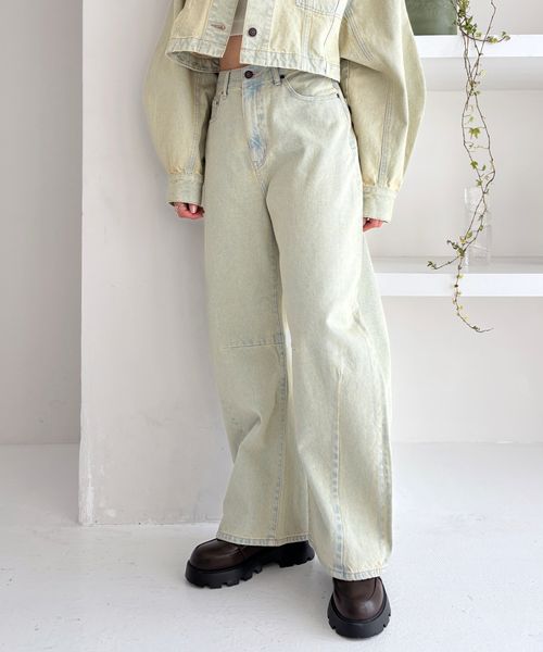 Heather Denim Curve Pants2 ライトブルー M ウィメンズボトムス ヘザー 320056 and ST アンドエスティ(旧ドットエスティ) Heather Denim Curve Pants2 ライトブルー M ウィメンズボトムス ヘザー 320056 and ST アンドエスティ(旧ドットエスティ)