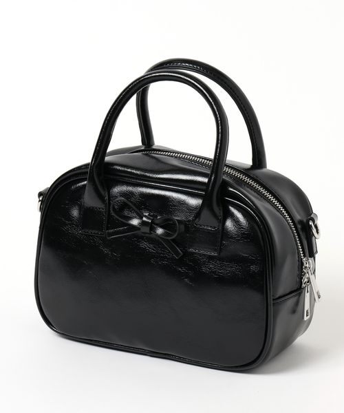 Heather リボンボストンBAG ブラック ウィメンズグッズ ヘザー 450351 and ST アンドエスティ(旧ドットエスティ) Heather リボンボストンBAG ブラック ウィメンズグッズ ヘザー 450351 and ST アンドエスティ(旧ドットエスティ)