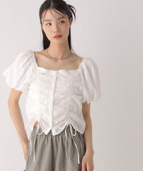 Heather 2WAYドロストブラウス(半袖) オフホワイト FREE ウィメンズインナー ヘザー 497298 and ST アンドエスティ(旧ドットエスティ) Heather 2WAYドロストブラウス(半袖) オフホワイト FREE ウィメンズインナー ヘザー 497298 and ST アンドエスティ(旧ドットエスティ)