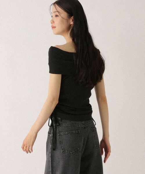 Heather サイドドロストカットTEE ブラック FREE ウィメンズインナー ヘザー 497305 and ST アンドエスティ(旧ドットエスティ) Heather サイドドロストカットTEE ブラック FREE ウィメンズインナー ヘザー 497305 and ST アンドエスティ(旧ドットエスティ)