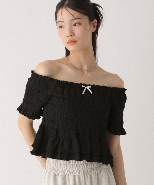 Heather シャーリングカットTEE ブラック FREE ウィメンズインナー ヘザー 497351 and ST アンドエスティ(旧ドットエスティ) Heather シャーリングカットTEE ブラック FREE ウィメンズインナー ヘザー 497351 and ST アンドエスティ(旧ドットエスティ)