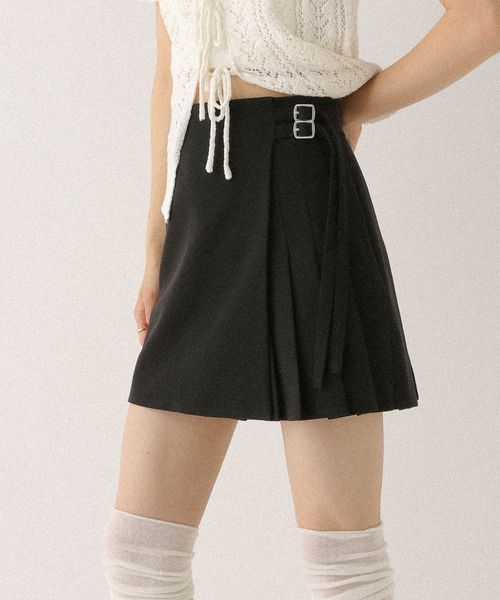 Heather サイドベルトミニスカート ブラック S ウィメンズボトムス ヘザー 497691 and ST アンドエスティ(旧ドットエスティ) Heather サイドベルトミニスカート ブラック S ウィメンズボトムス ヘザー 497691 and ST アンドエスティ(旧ドットエスティ)