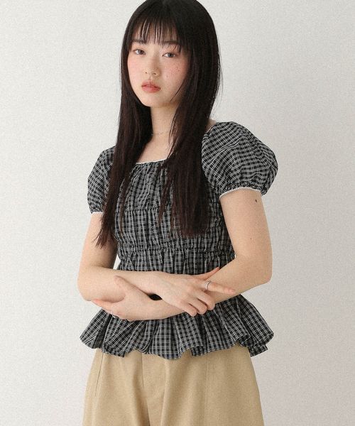 Heather ピコレースシャーリングブラウス ブラック FREE ウィメンズインナー ヘザー 573212 and ST アンドエスティ(旧ドットエスティ) Heather ピコレースシャーリングブラウス ブラック FREE ウィメンズインナー ヘザー 573212 and ST アンドエスティ(旧ドットエスティ)