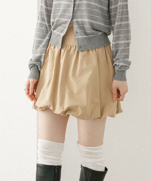 Heather 【一部予約】ギャザーバルーンミニスカート ライトベージュ S ウィメンズボトムス ヘザー 576805 and ST アンドエスティ(旧ドットエスティ) Heather 【一部予約】ギャザーバルーンミニスカート ライトベージュ S ウィメンズボトムス ヘザー 576805 and ST アンドエスティ(旧ドットエスティ)