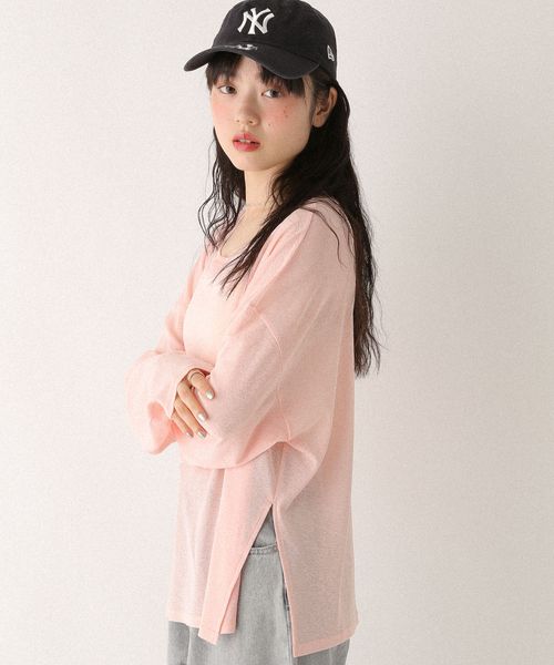 Heather 【WEB限定】スラブシアーロンTEE ピンク FREE ウィメンズインナー ヘザー 577058 and ST アンドエスティ(旧ドットエスティ) Heather 【WEB限定】スラブシアーロンTEE ピンク FREE ウィメンズインナー ヘザー 577058 and ST アンドエスティ(旧ドットエスティ)