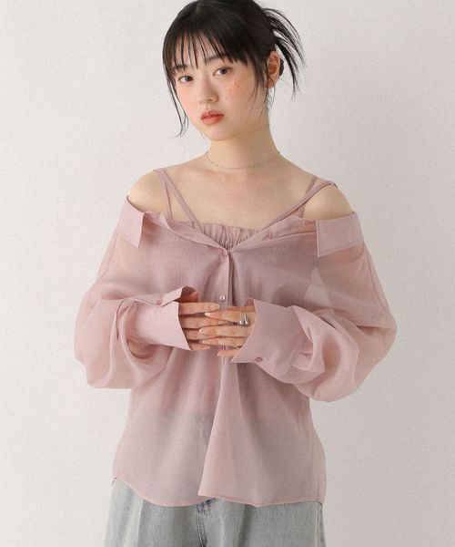 Heather 2WAYシアーシャツ/キャミ2P ピンク FREE ウィメンズインナー ヘザー 578281 and ST アンドエスティ(旧ドットエスティ) Heather 2WAYシアーシャツ/キャミ2P ピンク FREE ウィメンズインナー ヘザー 578281 and ST アンドエスティ(旧ドットエスティ)
