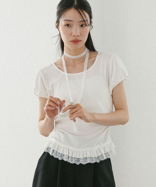 Heather タイ付きレースカットTEE ナチュラル FREE ウィメンズインナー ヘザー 578283 and ST アンドエスティ(旧ドットエスティ) Heather タイ付きレースカットTEE ナチュラル FREE ウィメンズインナー ヘザー 578283 and ST アンドエスティ(旧ドットエスティ)