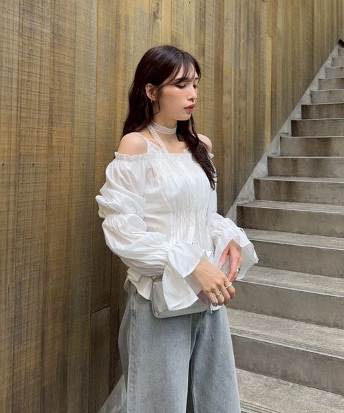 Heather 【mariko企画】レースドッキングブラウス オフホワイト FREE 福袋他 ヘザー 583652 and ST アンドエスティ（旧ドットエスティ）