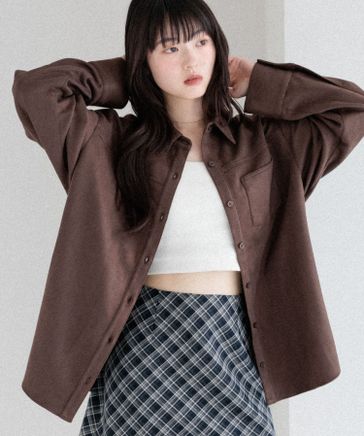 ブラウス シャツ スウェードBIGシャツ　586967 レディース 予約】スウェードBIGシャツ | [公式]ヘザー（Heather）通販