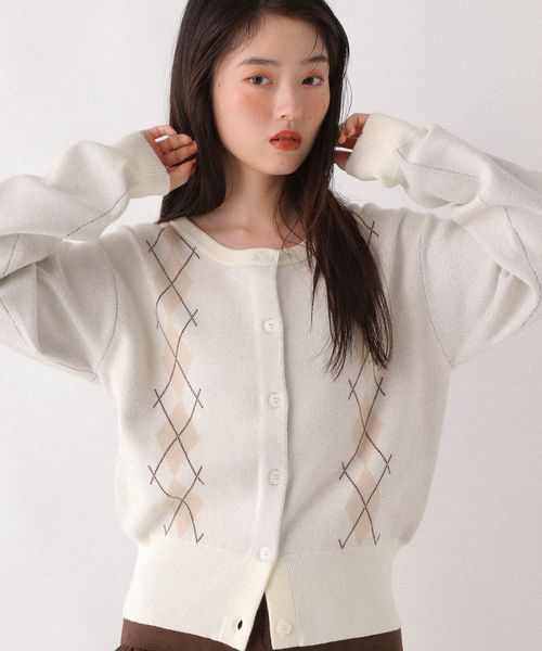 アーガイルニットカーディガン | [公式]ヘザー（Heather）通販