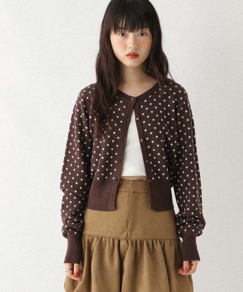 Heather ドットカーディガン ブラウン FREE ウィメンズインナー ヘザー 589922 and ST アンドエスティ(旧ドットエスティ) Heather ドットカーディガン ブラウン FREE ウィメンズインナー ヘザー 589922 and ST アンドエスティ(旧ドットエスティ)