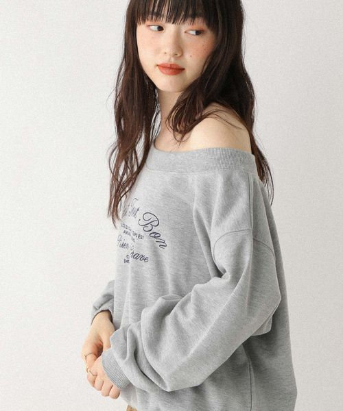 Heather 【11/5プライスダウン】ワンショルロゴ裏毛スウェット ライトグレー FREE ウィメンズインナー ヘザー 590572 and ST アンドエスティ（旧ドットエスティ）