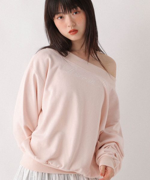 Heather 【11/5プライスダウン】ワンショルロゴ裏毛スウェット ピンク FREE ウィメンズインナー ヘザー 590572 and ST アンドエスティ(旧ドットエスティ) Heather 【11/5プライスダウン】ワンショルロゴ裏毛スウェット ピンク FREE ウィメンズインナー ヘザー 590572 and ST アンドエスティ(旧ドットエスティ)