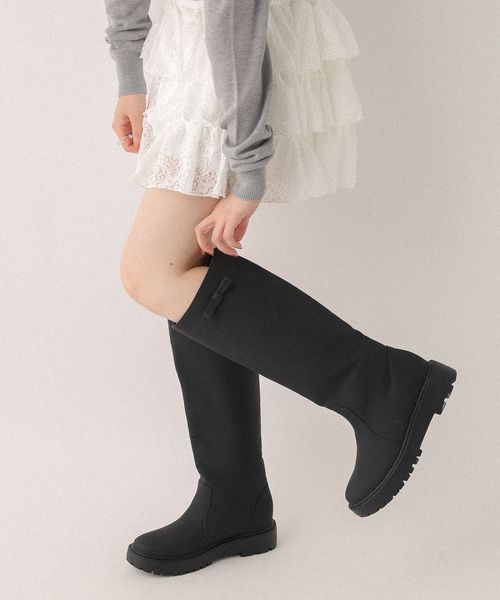 Heather インヒールレインブーツ ブラック M ウィメンズグッズ ヘザー 590697 and ST アンドエスティ(旧ドットエスティ) Heather インヒールレインブーツ ブラック M ウィメンズグッズ ヘザー 590697 and ST アンドエスティ(旧ドットエスティ)