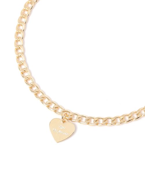 Heather 【11/5プライスダウン】モチーフハートチェーンネックレス イエロー ウィメンズグッズ ヘザー 592718 and ST アンドエスティ（旧ドットエスティ）