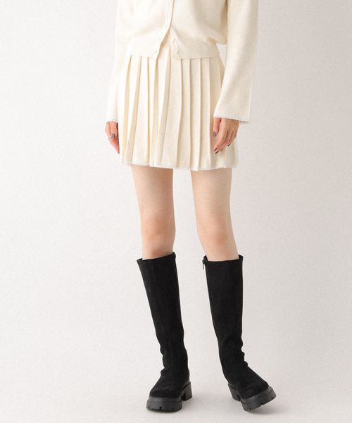 Heather 【11/5プライスダウン】レースプリーツミニスカート ナチュラル FREE ウィメンズボトムス ヘザー 599203 and ST アンドエスティ（旧ドットエスティ）