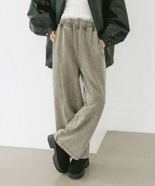 Heather 【11/5プライスダウン】2WAYワイドスウェットパンツ2 ライトグレー FREE ウィメンズボトムス ヘザー 599663 and ST アンドエスティ（旧ドットエスティ）