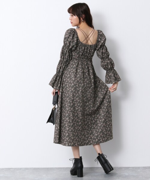 10 26プライスダウン スクエアキモウハナガラワンピース 公式 ヘザー Heather 通販