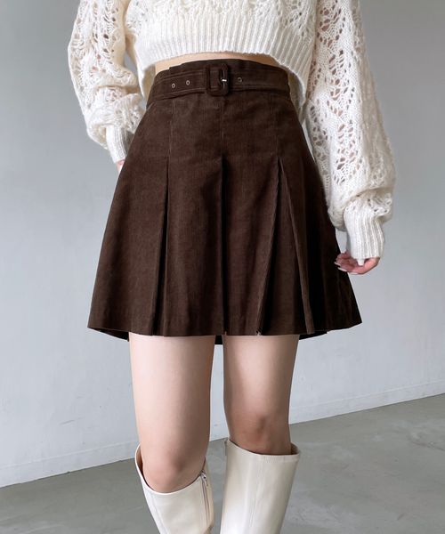 Heather ヘザー 茶系 コーデュロイ スカート Mサイズ - ひざ丈スカート