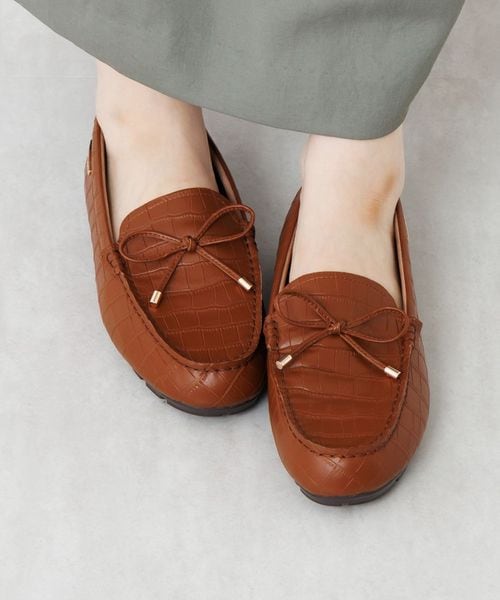 卑弥呼 リボンモチーフモカシン/651328 ボルドー 38インチ ウィメンズグッズ ヒミコ 604012 and ST アンドエスティ（旧ドットエスティ）