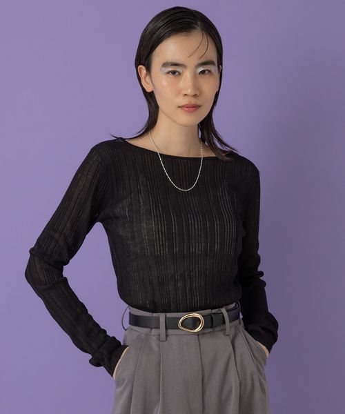 JEANASIS 【eL】14G Random Stripe Sheer Pullover ブラック FREE スペシャルライン ジーナシス 103543 and ST アンドエスティ(旧ドットエスティ) JEANASIS 【eL】14G Random Stripe Sheer Pullover ブラック FREE スペシャルライン ジーナシス 103543 and ST アンドエスティ(旧ドットエスティ)