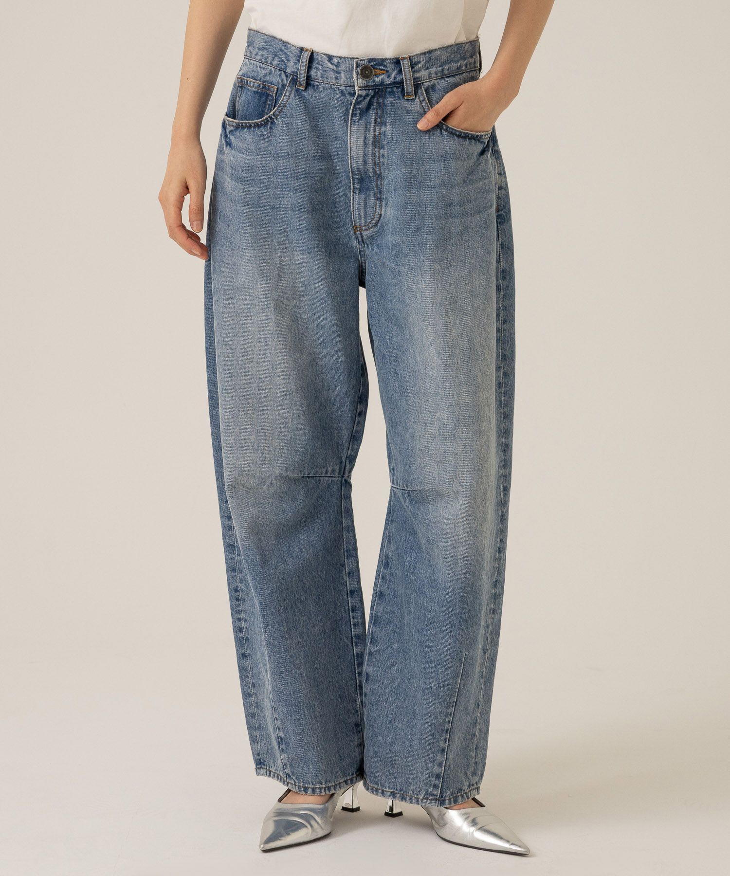 【eL】Cocoon Wide Denim Pants S