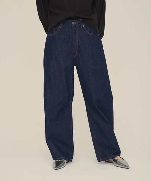 【eL】Cocoon Wide Denim Pants S