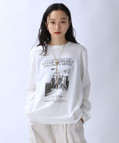 グラフィックビンテージロンT - Tシャツ・カットソー