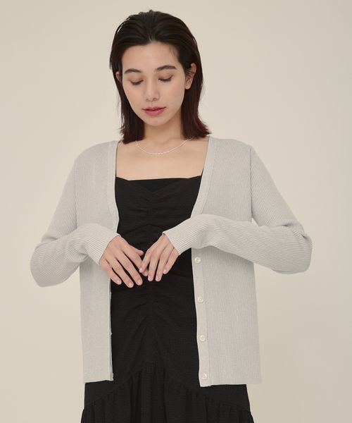 eL】12G Sparkle Rib Cardigan | [公式]ジーナシス （JEANASIS）通販