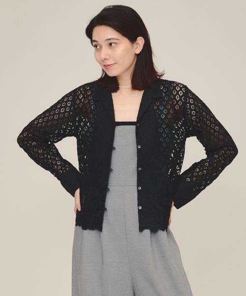 JEANASIS 【eL】Made in India Panel Lace Shirt ブラック FREE スペシャルライン ジーナシス 111339 and ST アンドエスティ(旧ドットエスティ) JEANASIS 【eL】Made in India Panel Lace Shirt ブラック FREE スペシャルライン ジーナシス 111339 and ST アンドエスティ(旧ドットエスティ)