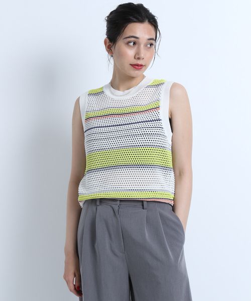 JEANASIS 【eL】12G Colorful Border NS オフホワイト FREE スペシャルライン ジーナシス 134410 and ST アンドエスティ(旧ドットエスティ) JEANASIS 【eL】12G Colorful Border NS オフホワイト FREE スペシャルライン ジーナシス 134410 and ST アンドエスティ(旧ドットエスティ)