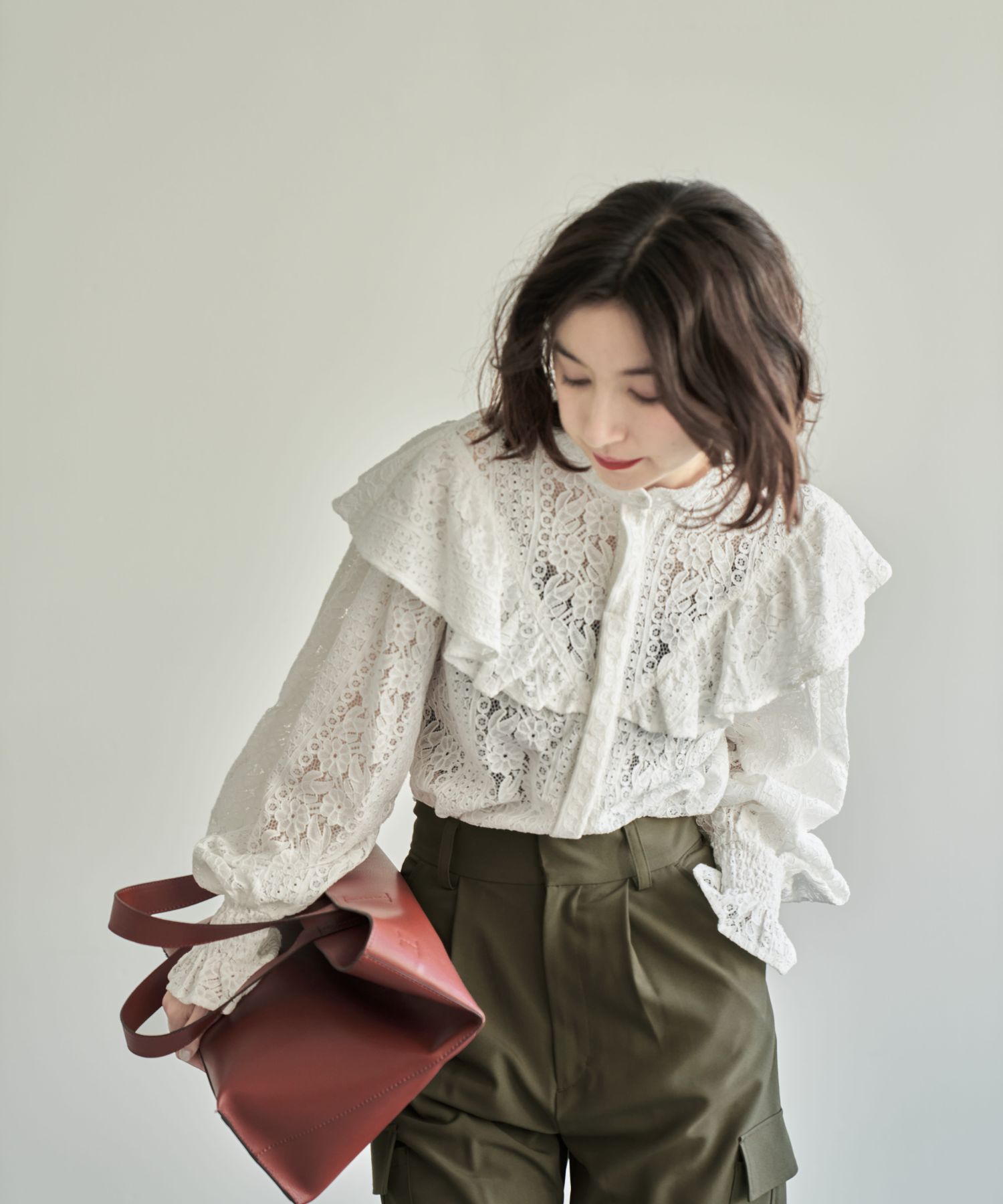 eL】Lace Stand Shirt | [公式]ジーナシス （JEANASIS）通販