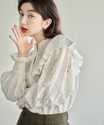 eL】Lace Stand Shirt | [公式]ジーナシス （JEANASIS）通販