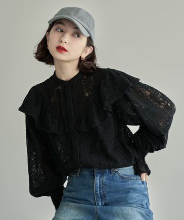 【eL】Lace Stand Shirt