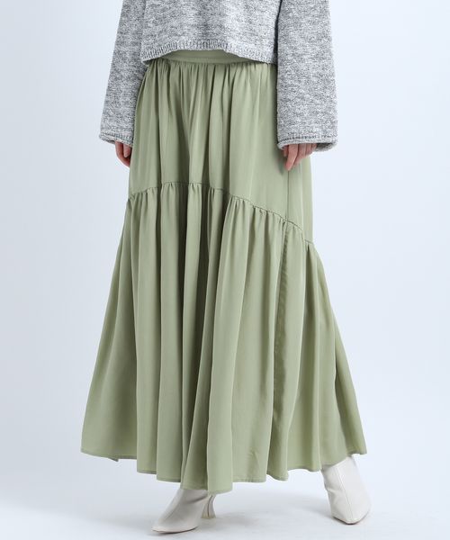 【eL】Wide Belt Gather Skirt