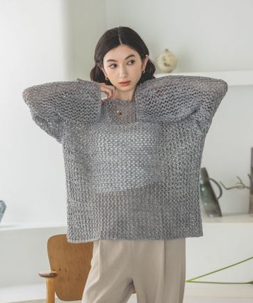 eL】Tapeyarn Fishnet Pullover | [公式]ジーナシス （JEANASIS）通販