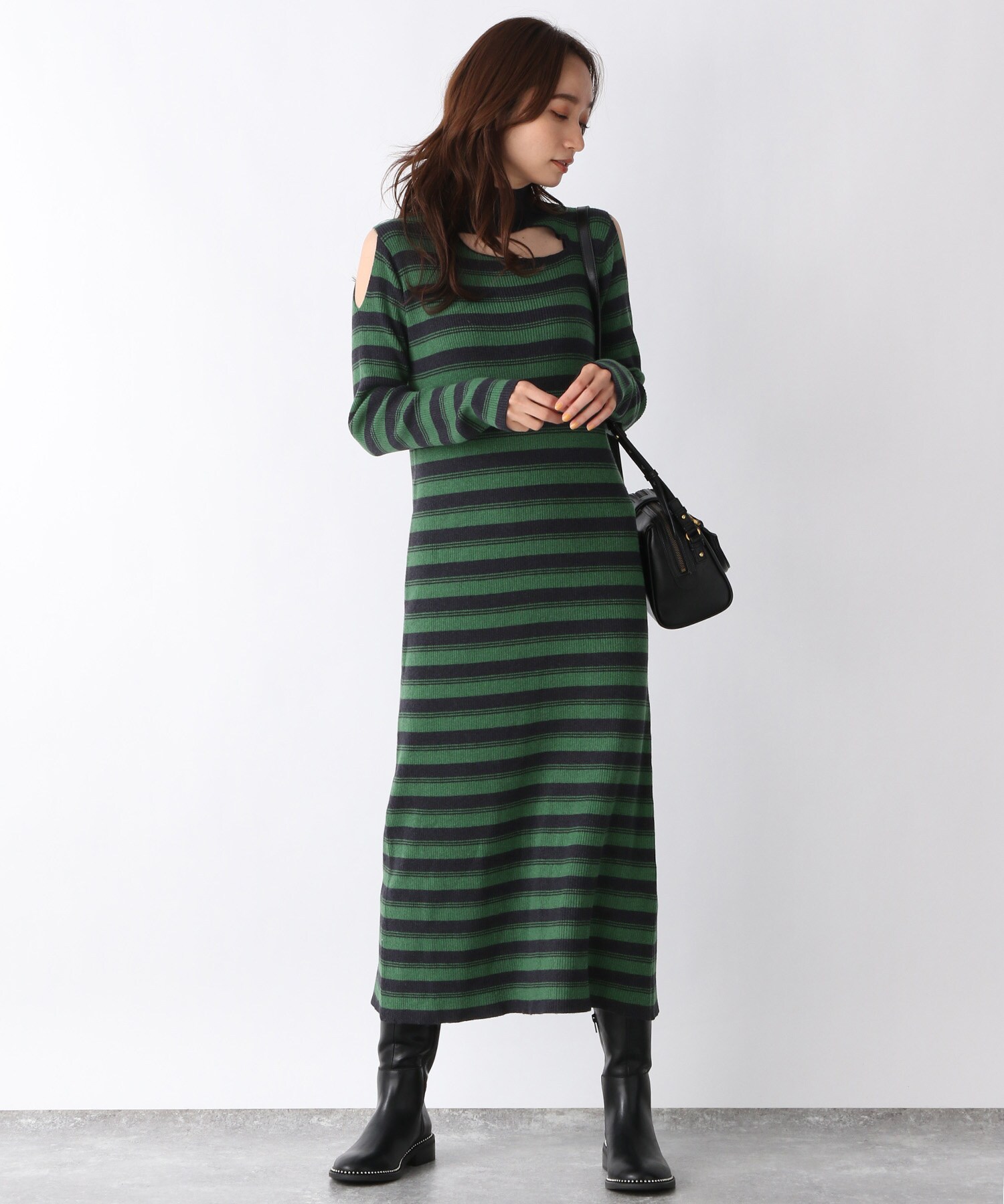 14gリブフィットオープンワンピース 公式 ジーナシス Jeanasis 通販