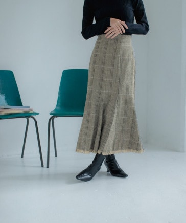 【eL】Tweed peplum Skirt