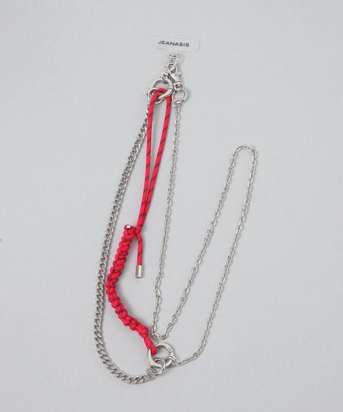 JEANASIS ropeチェーンスマホショルダー レッド ウィメンズグッズ ジーナシス 284151 and ST アンドエスティ(旧ドットエスティ) JEANASIS ropeチェーンスマホショルダー レッド ウィメンズグッズ ジーナシス 284151 and ST アンドエスティ(旧ドットエスティ)
