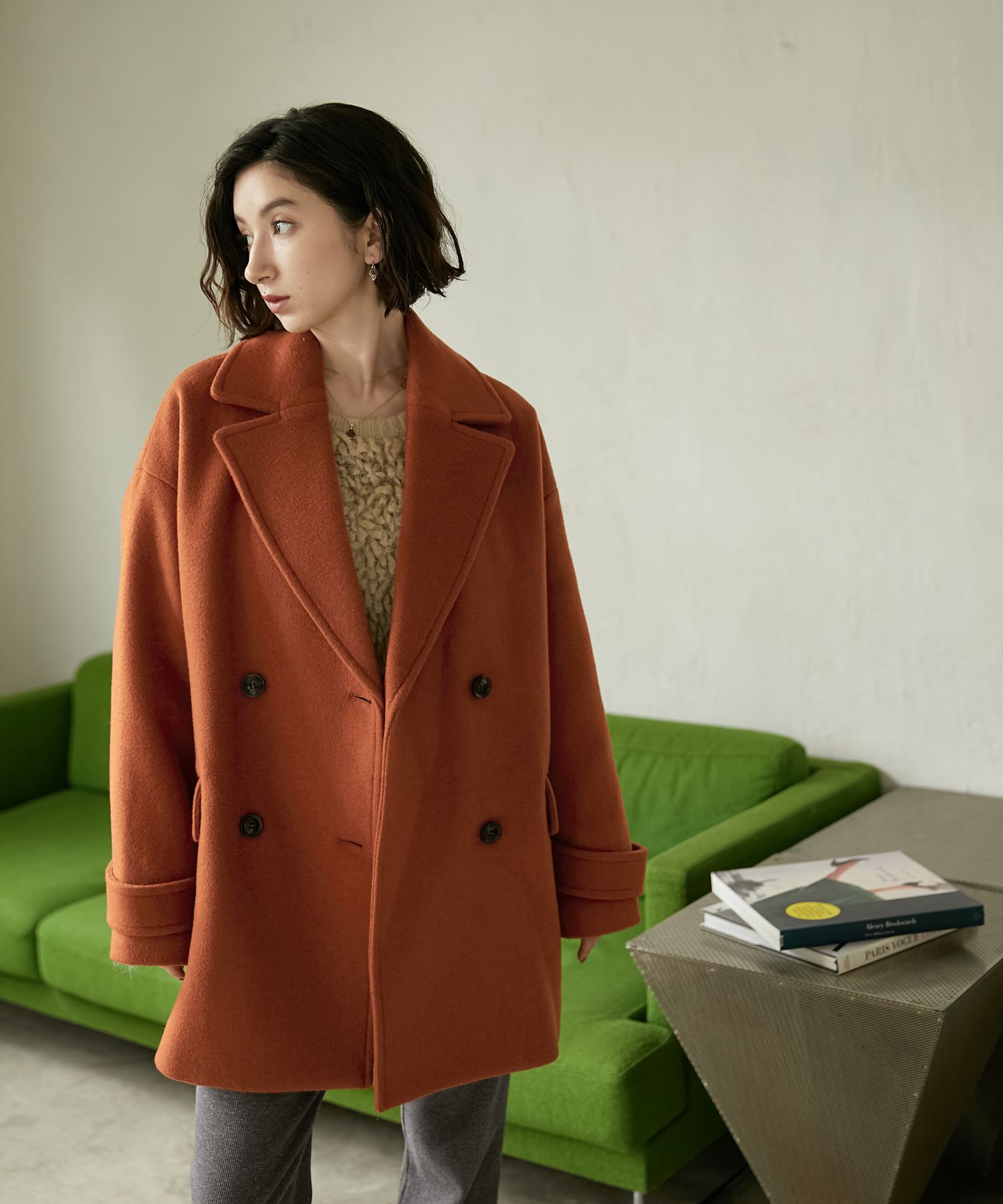 ジーナシス【eL】 Short Beaver Balmacaan Coat - www.stedile.com.br